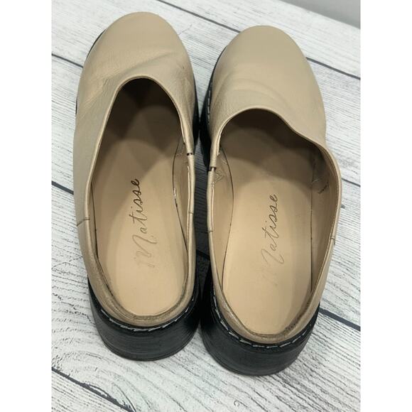 Matisse Lena Womens Beige Leather Round Toe Platform Chunky Mule Shoe Size 8.5M - Picture 9 of 14